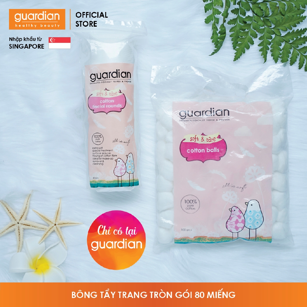Bông tẩy trang tròn Guardian gói 80 miếng | BigBuy360 - bigbuy360.vn