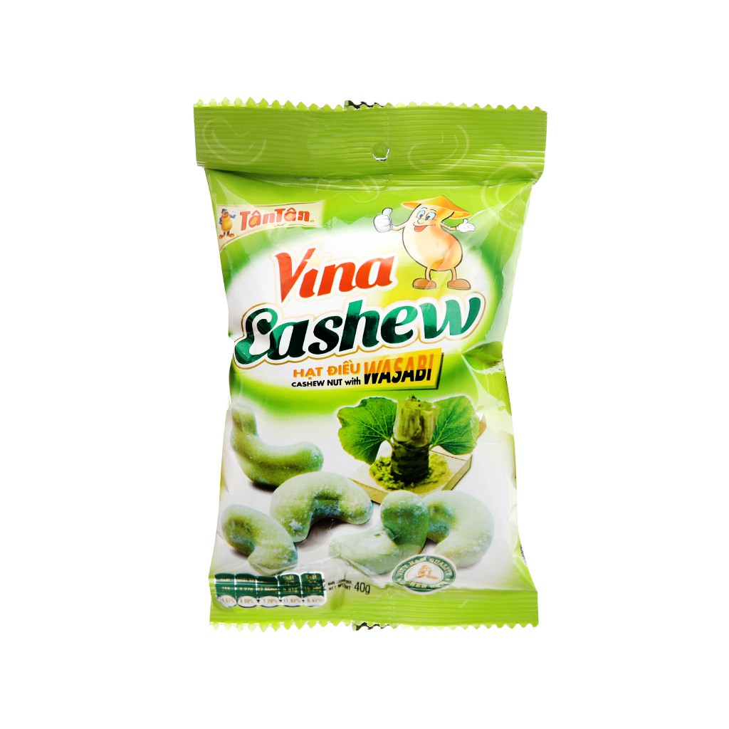 Hạt điều wasabi VinaCashew Tân Tân gói 40g