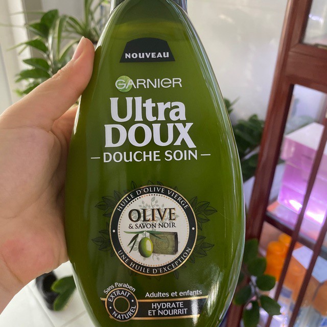 Sữa tắm giữ ẩm dưỡng da Garnier Ultra Doux Douche Soin Olive 500ml Ouibeaute