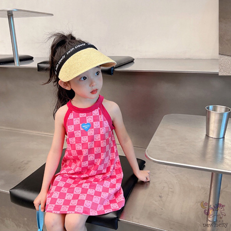 Đầm Sát Nách Đi Biển Phong Cách Hàn Quốc Cho Bé Gái