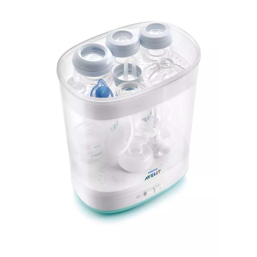 Máy tiệt trùng bình sữa bằng hơi nước Philips Avent SCF922/03 600W chứa được 5 bình sữa - Hàng chính hãng