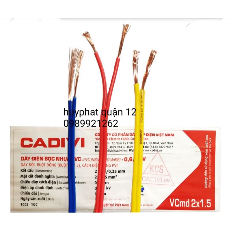 CADIVI] Dây Điện Đôi VCmd / 2x0.5 - 2x0.75 - 2x1.0 - 2x1.5 -2x 2.5
