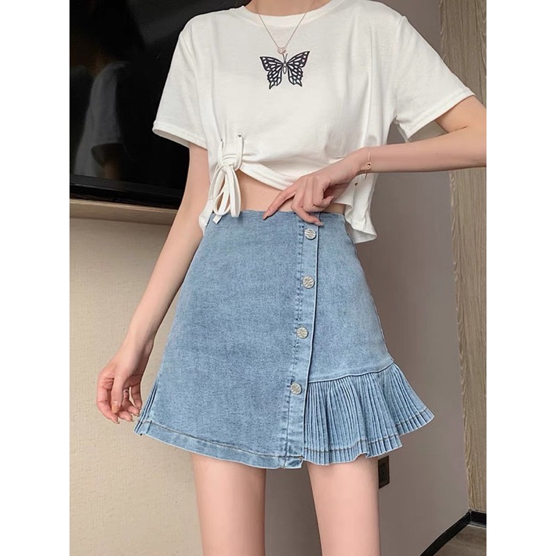 Chân váy ngắn xoè xếp ly đuôi cá dành cho nữ ulzzang