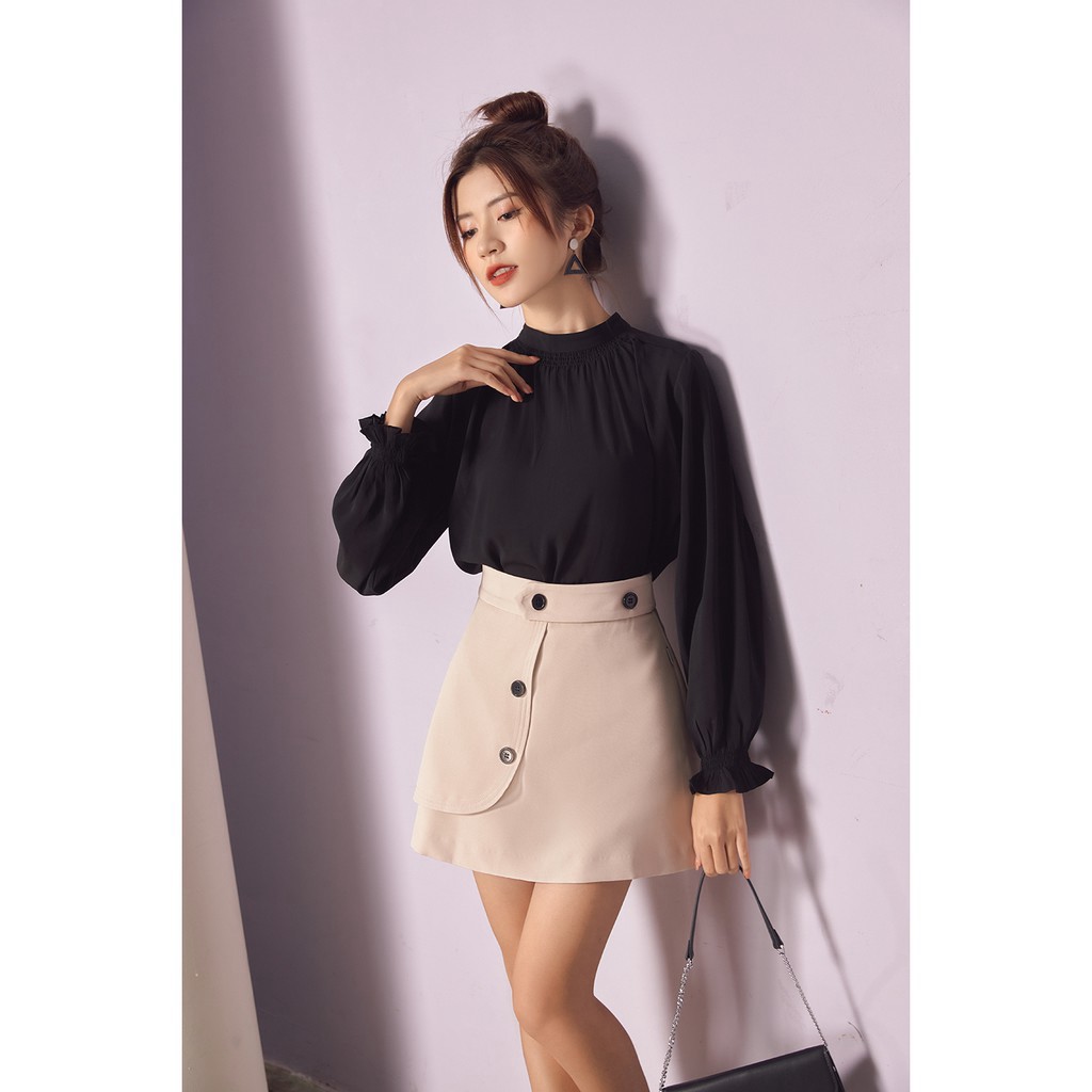 Chân váy dáng A vạt chồng hai lớp JAA0740 - 92wear