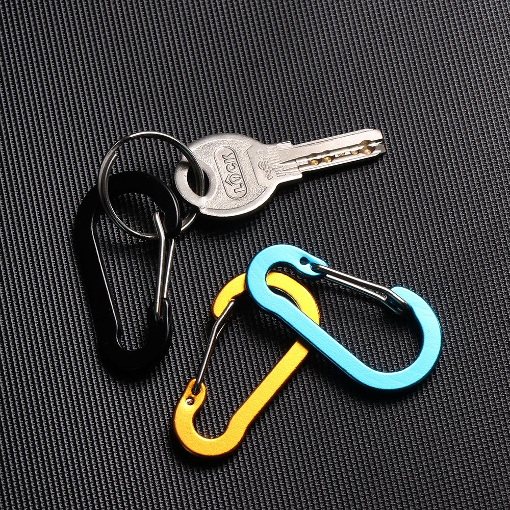 Bộ 5 cái móc khóa hình chữ S bằng hợp kim nhôm tiện lợi cho hoạt động ngoài trời