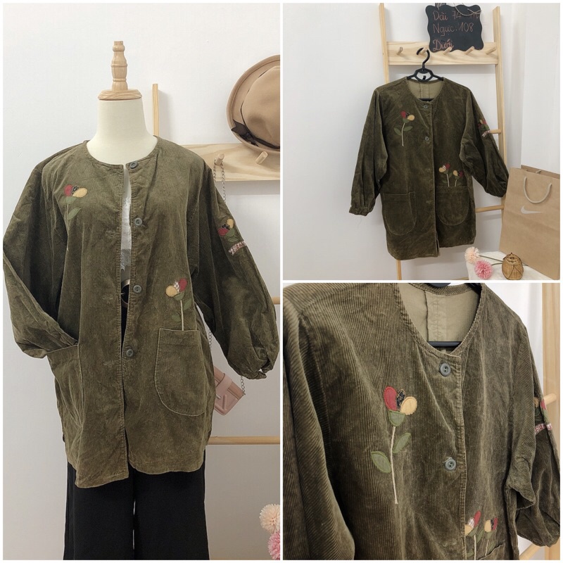Áo khoác xanh mint 2 mặt, khoác bóng chày bomber