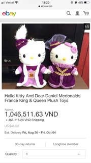 Set cặp đôi gấu bông Hello Kitty & Dear Daniel đám cưới các nước