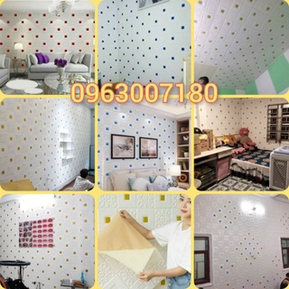 Xốp dán tường hoa văn khổ lớn 70x70cm sẵn keo