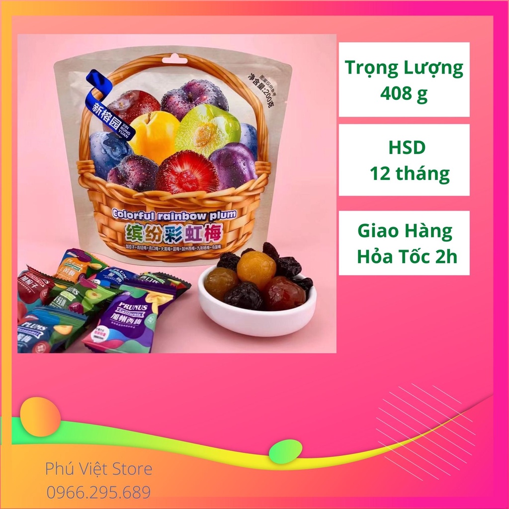 Ô mai plums mix nhiều vị hình giỏ quà