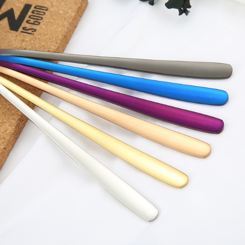 Muỗng thìa inox thép 304 CÁN DÀI nhiều màu sắc cao cấp đẹp sáng bóng