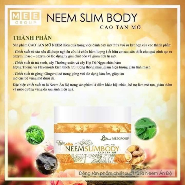 Cao tan mỡ NEEM SLIMBODY