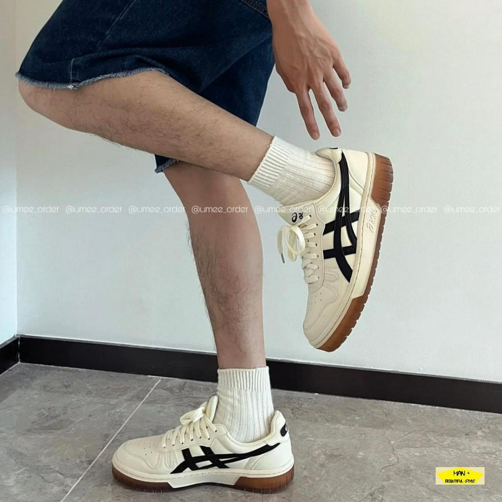 Giày Asics Court màu trắng kem kẻ đen, Giày thể thao nam đẹp, giày đi học cho học sinh, sinh viên cực hot 2023