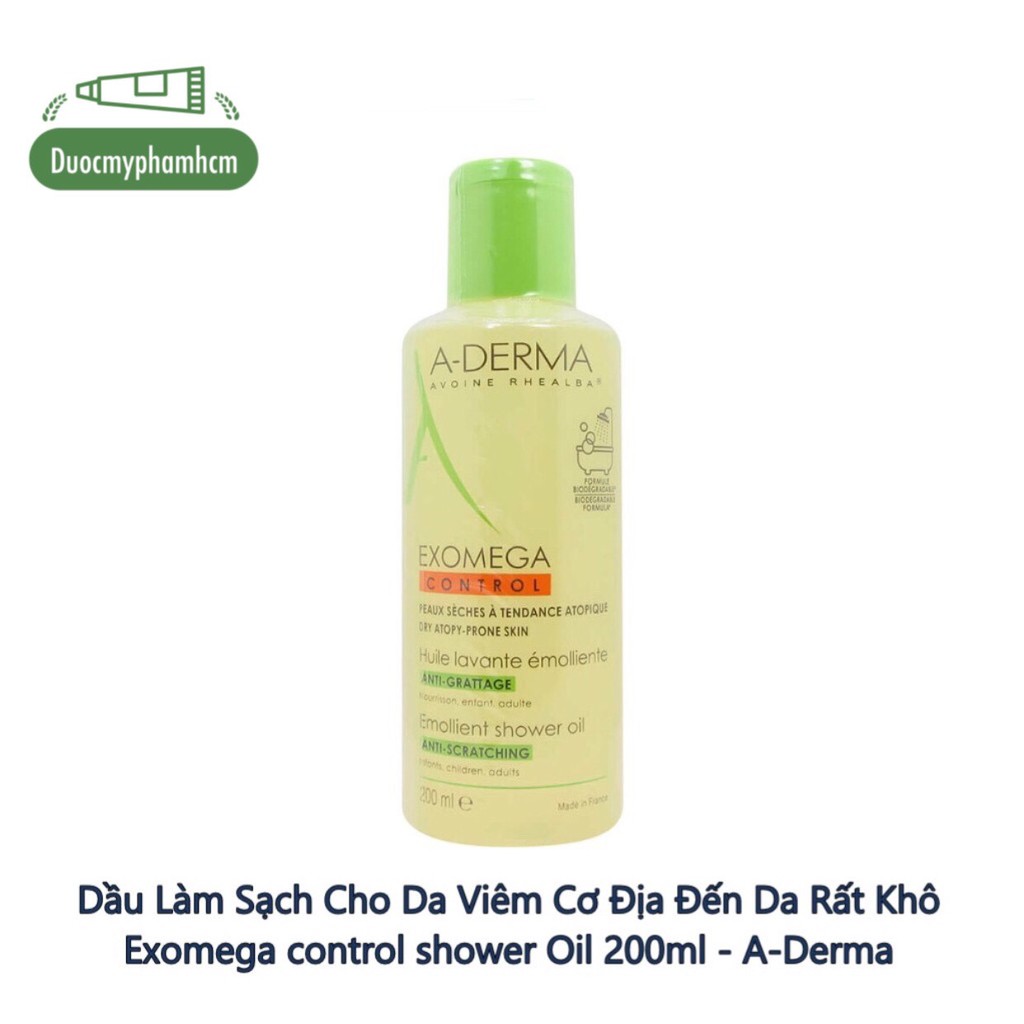 Dầu Làm Sạch Cho Da Viêm Cơ Địa Đến Da Rất Khô Exomega control shower Oil 200ml - A-Derma