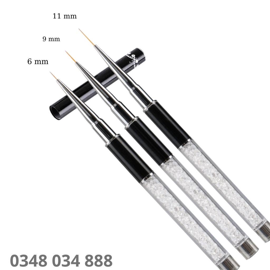 Cọ nét cán đá cao cấp 3 sizes  - Cọ vẽ nail chuyên dụng
