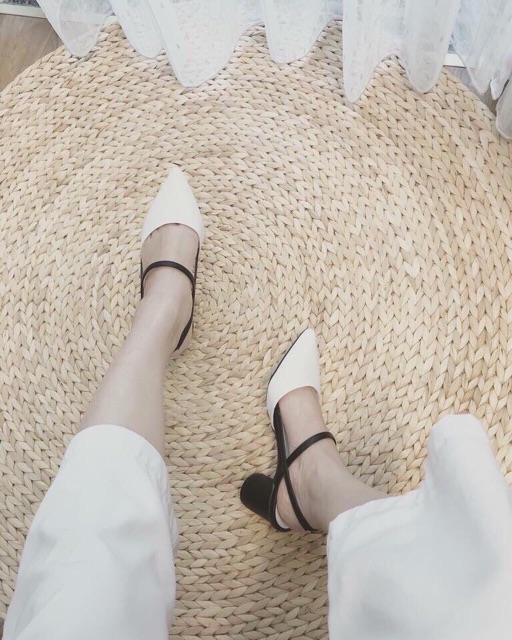 Giày sandal bít mũi gót trụ 5p êm chân mã H14