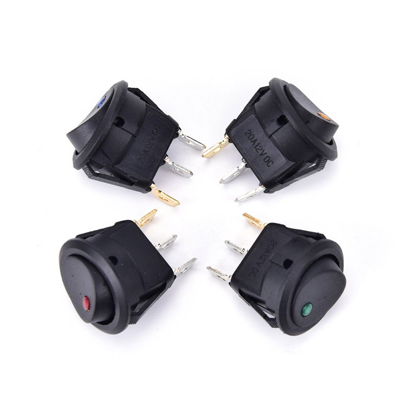 4 Công Tắc Tròn Bật / Tắt Đèn LED 12V Cho Xe Hơi, Tàu Thuyền