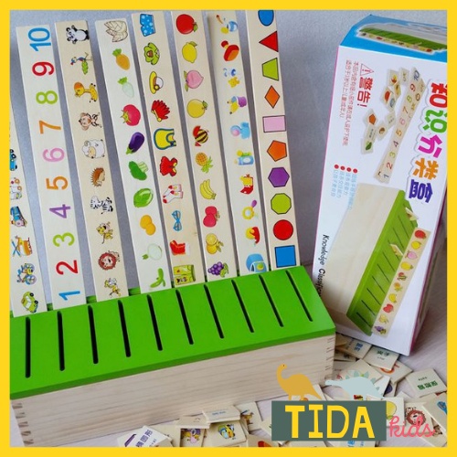 Bộ Thả Hình Theo Chủ Đề Cho Bé Montessori Multifunctional Sorting Box, Đồ Chơi Gỗ, Đồ chơi Giáo Dục Thông minh TiDa Kids