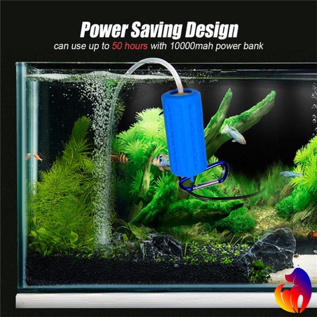 Máy bơm oxy cho hồ cá cổng USB dùng sạc dự phòng điện thoại