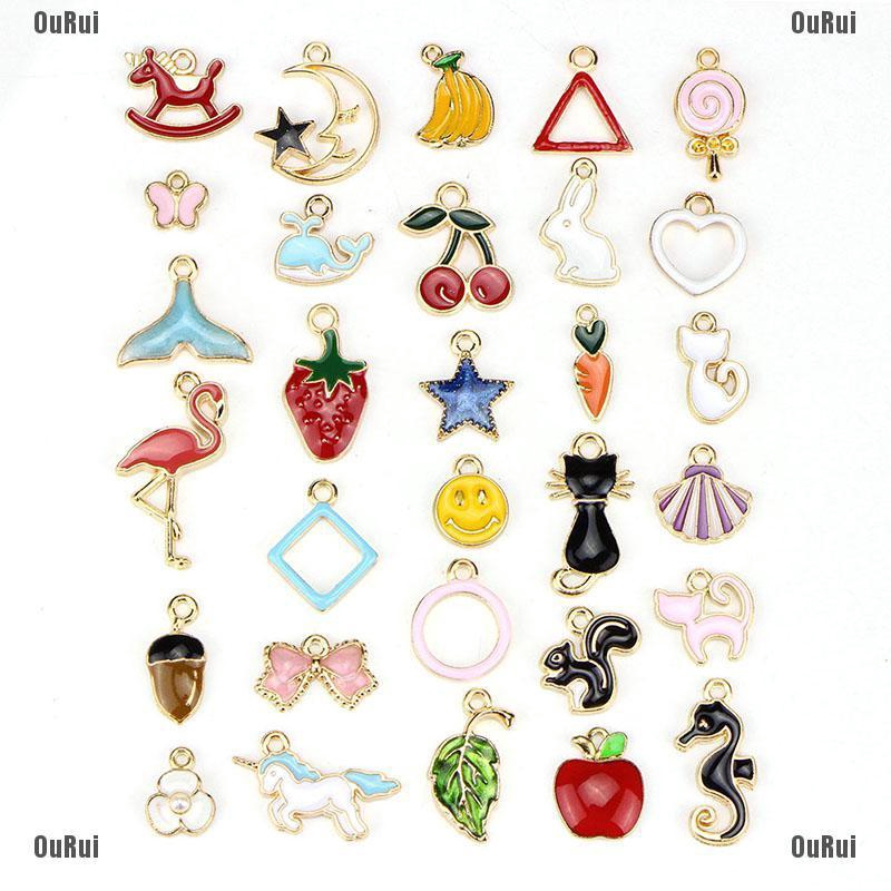 Bộ 30 Mặt Dây Chuyền Tráng Men Thiết Kế Dễ Thương