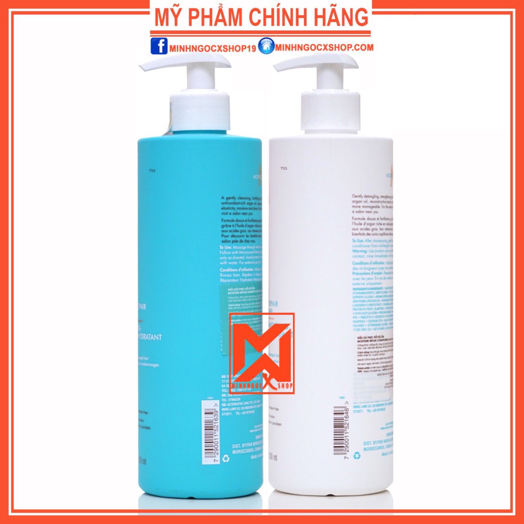 MOROCCANOIL DẦU GỘI XẢ PHỤC HỒI ĐỘ ẨM MOROCCANOIL REPAIR 500ML CHÍNH HÃNG