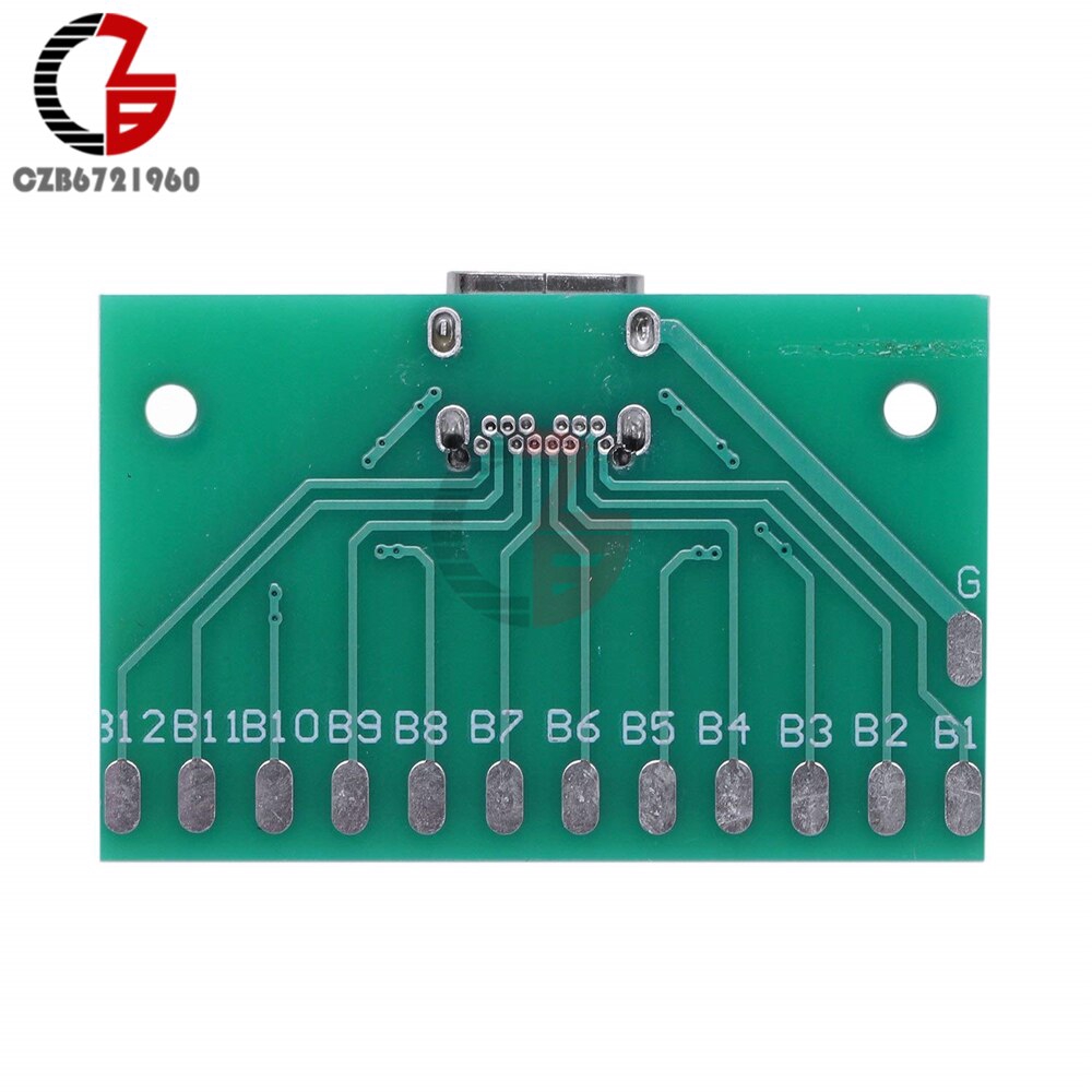 Type-C USB3.1 Female Connector Adapter Test Board USB 3.1 24P 24Pin Socket Base PCB Board for Arduino USB 2.0 DIY