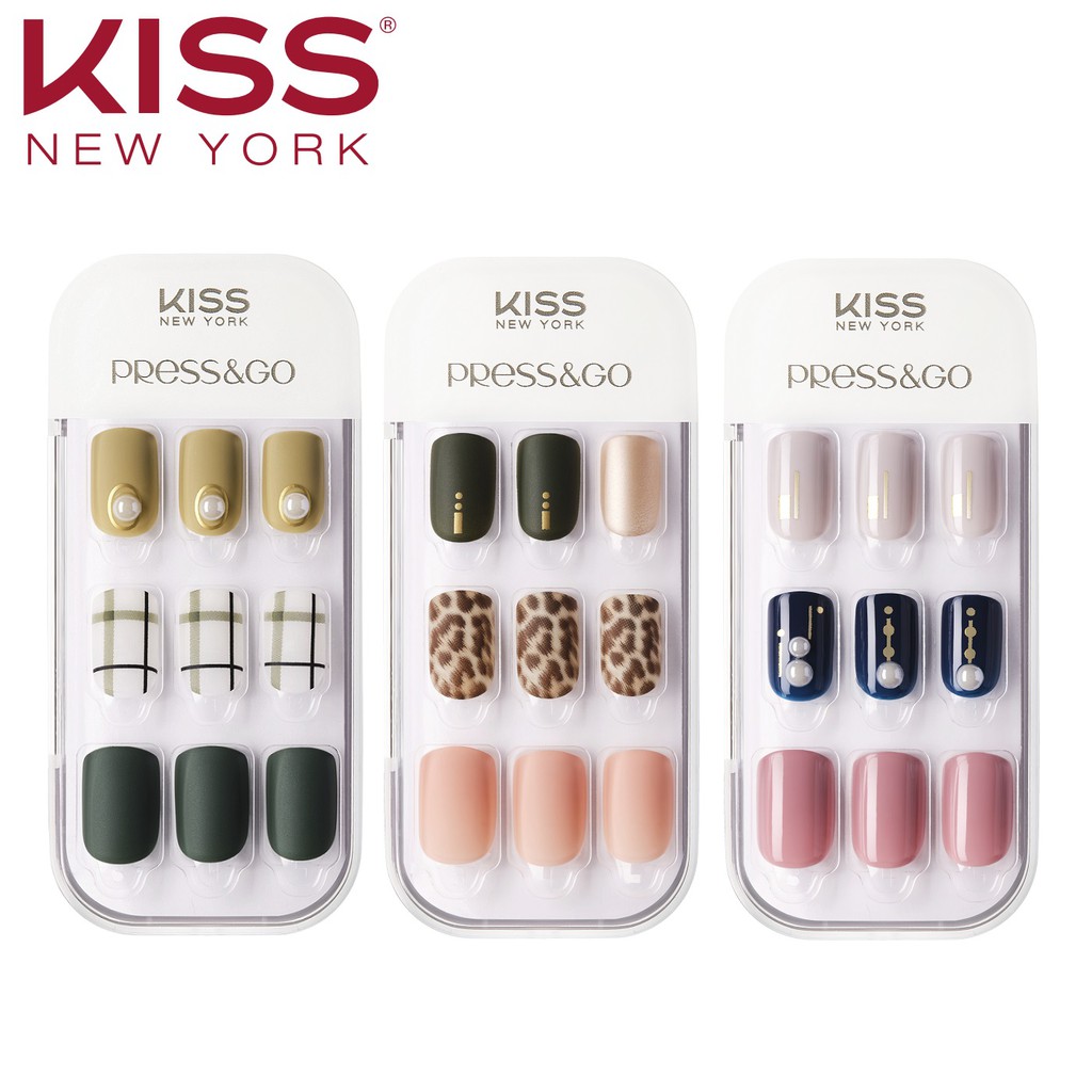 [BST My SS Autumn Mood] Móng Tay Gel Tự Dán Press &amp; Go Kiss New York Nail Box