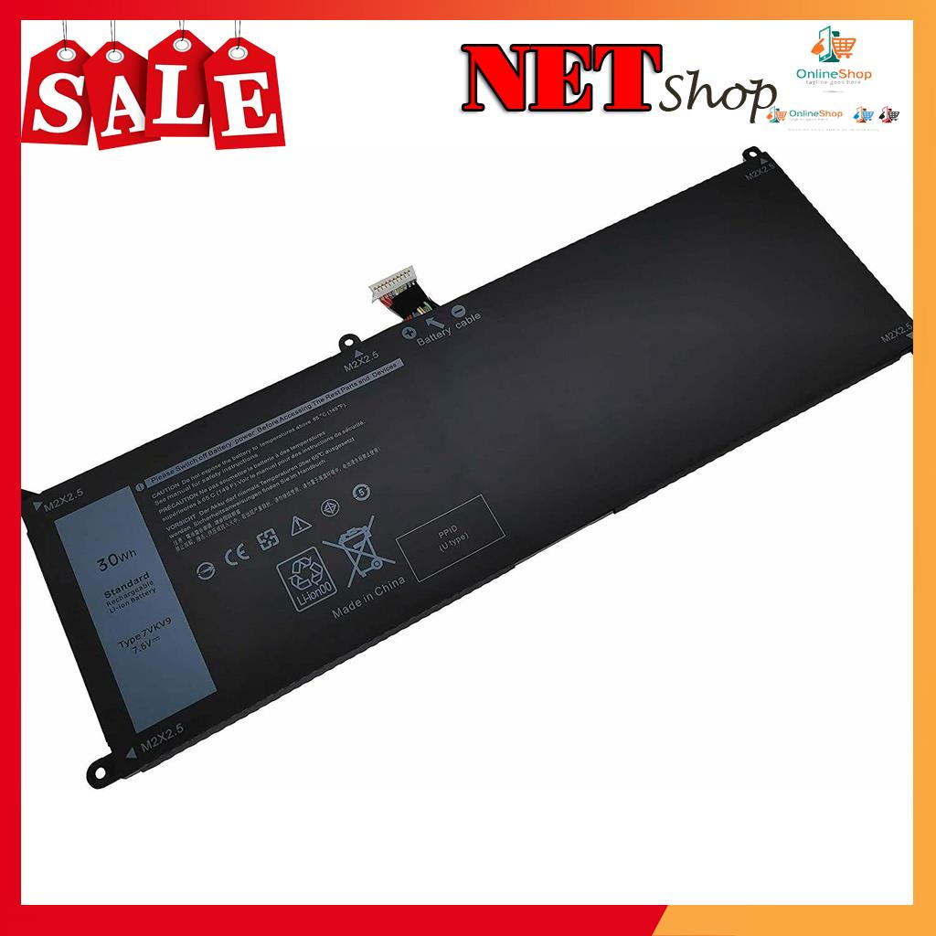 💖 Pin Laptop Dell  Xps 12 7275 9250 7VKV9 Battery Original 30Wh