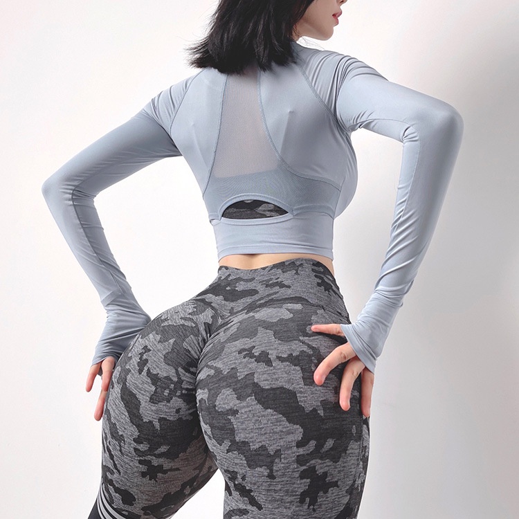 ĐỒ TẬP GYM, YOGA - Áo tập gym thương hiệu MITAO cao cấp, Áo croptop body dài tay thiết kế lưới lưng
