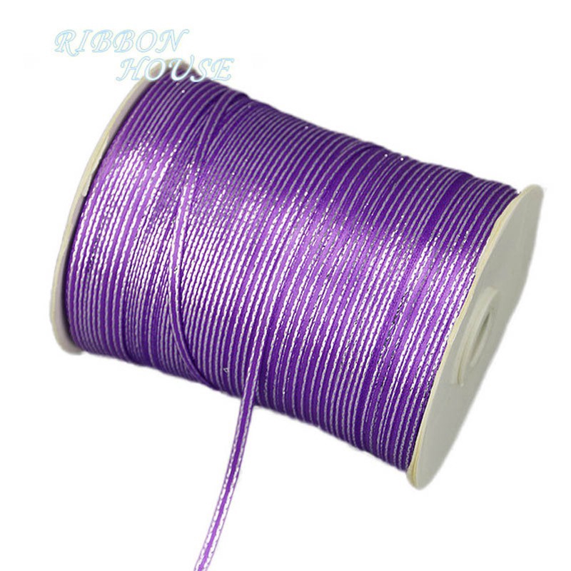 Cuộn dây ruy băng màu bạc viền bạc 1/8'' (3mm) dài 40m