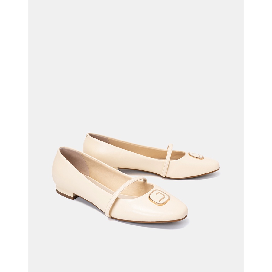 Giày Búp Bê 3cm JUNO Khoá Trang Trí Chữ J BB03096