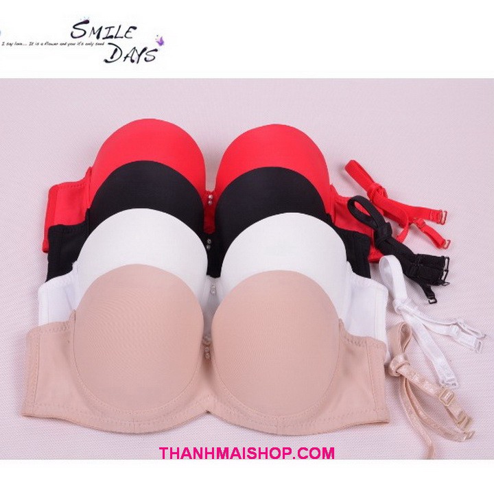 Áo ngực trơn cúp ngang AL015 mút dày Cô Gái dây vai có thể tháo rời