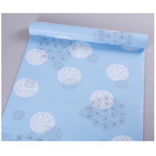 Decal 1m giấy dán tường có sẵn keo dán - chùm hoa sao nền xanh