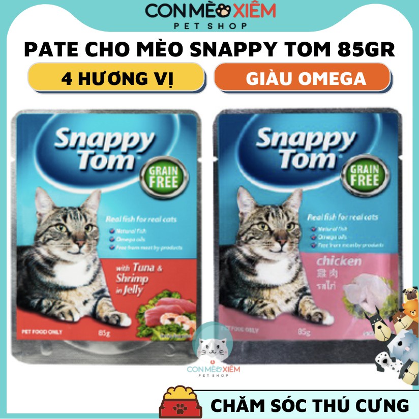 Pate cho mèo lớn Snappy tom gói 85g, thức ăn ướt tăng cân mèo trưởng thành Con Mèo Xiêm Shop