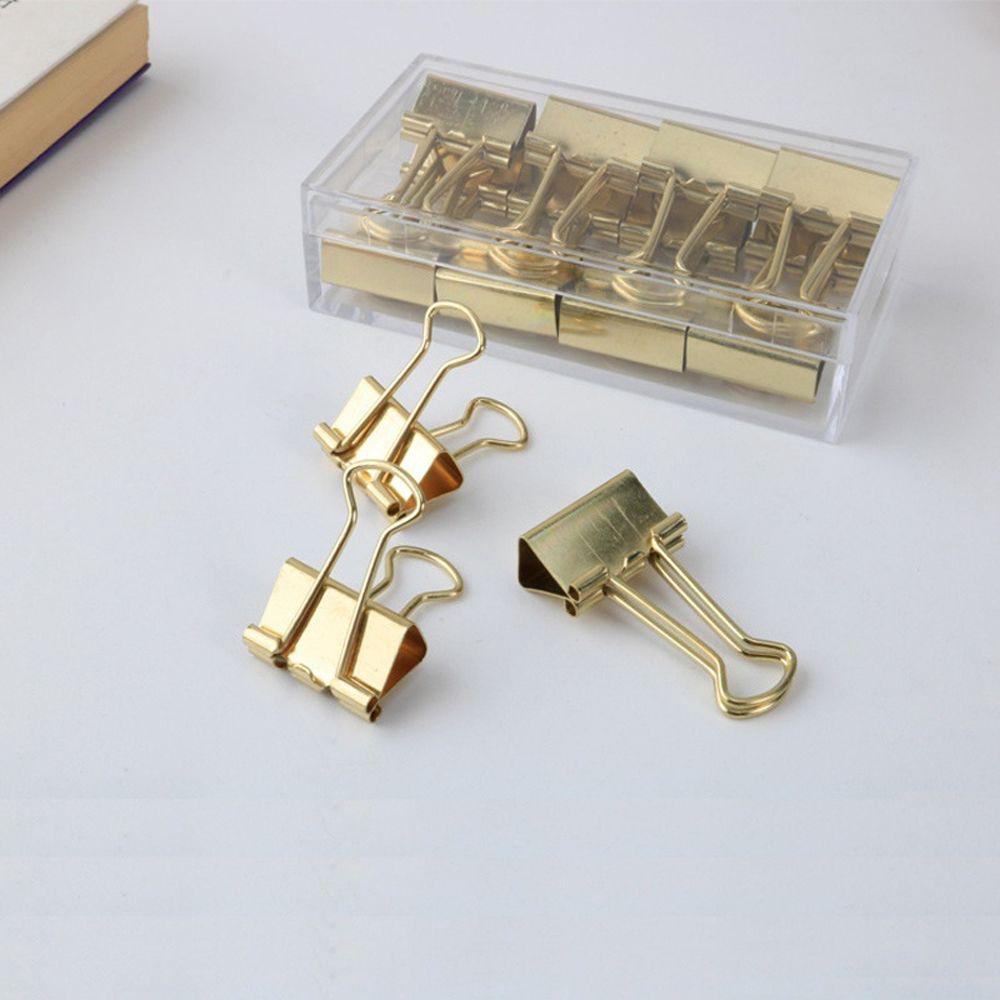12 kẹp giấy kim loại màu vàng hồng sang trọng