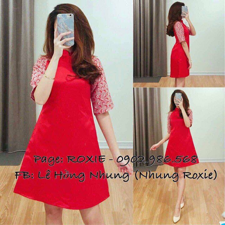 ĐẦM SUÔNG ĐỎ TAY IN 3D D2217150
