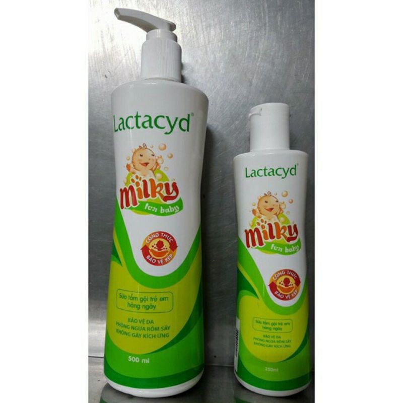 Sữa tắm gội trẻ em Lactacyd milky 250ml - 500ml