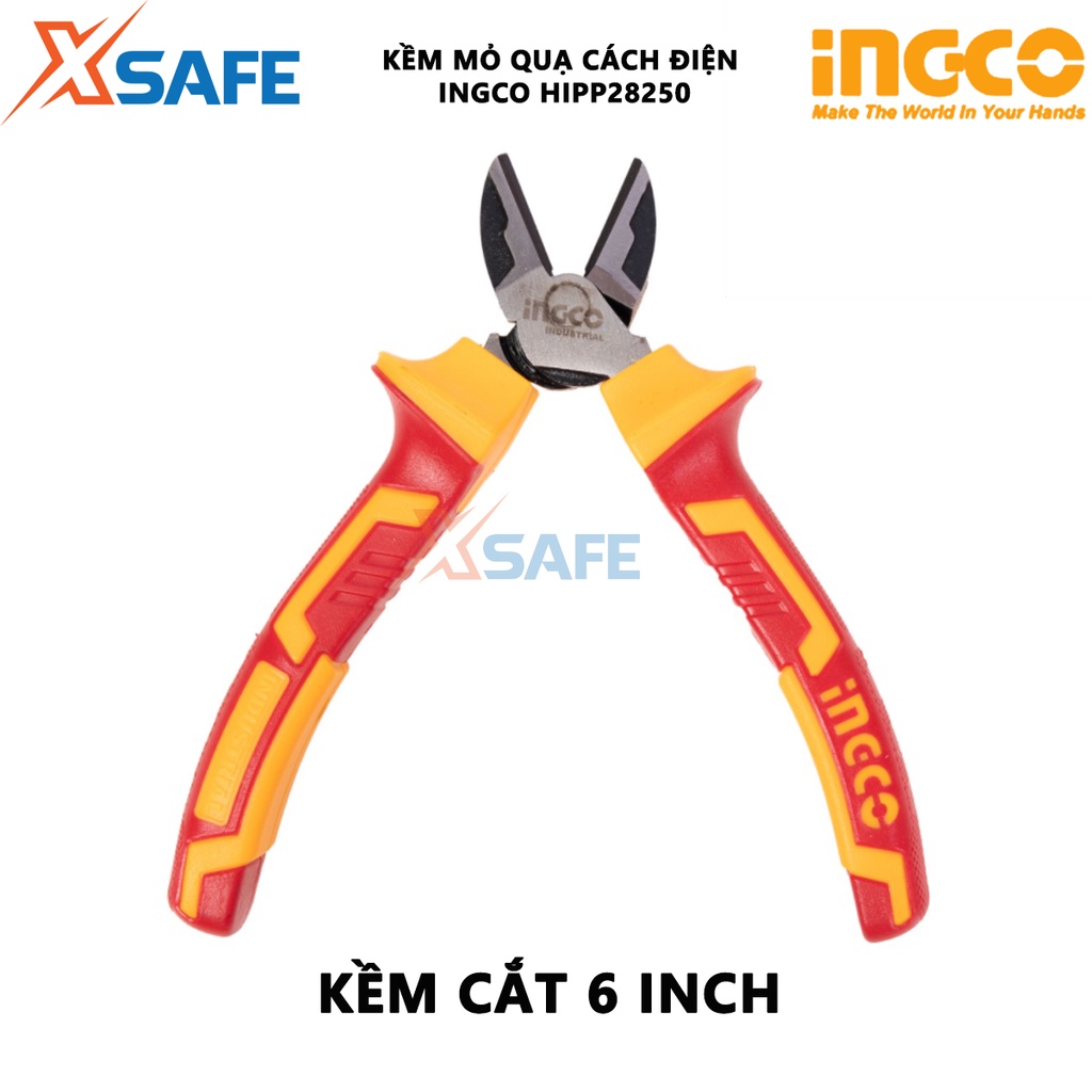 Bộ 3 kìm răng, cắt và mũi nhọn cao cấp INGCO HIKPS28318 Bộ kềm 3 chi tiết cách điện lên đến 1000V, chịu lực, chịu nhiệt