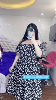 Đầm nhún ngực hoa cúc bigsize