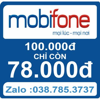 Thẻ điện thoại Mobi/Mobifone 100k