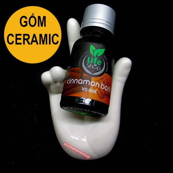 Bàn Tay Trưng Bày Sản Phẩm Nhỏ Gọn Mini Bằng Gốm Sáng Bóng Trắng Sứ