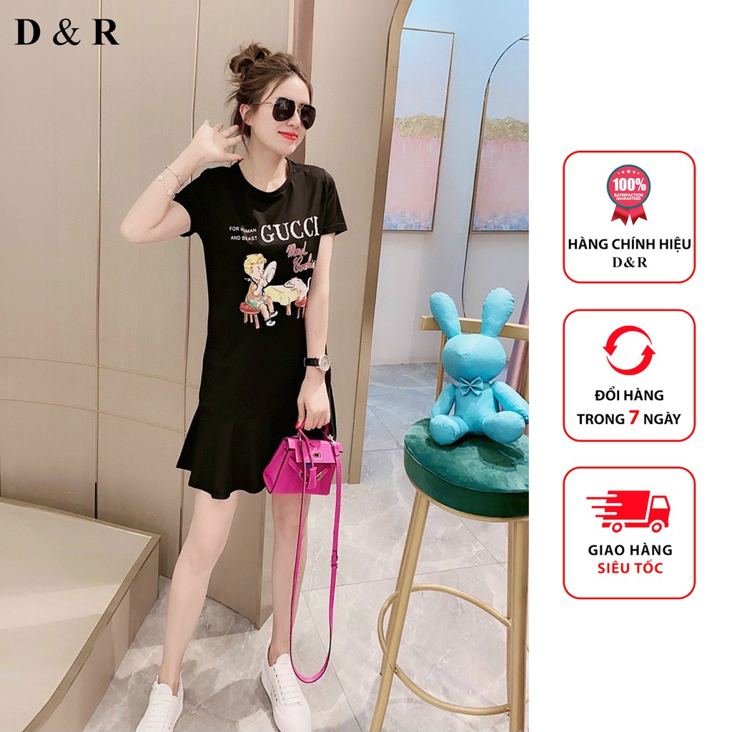 Đầm thun váy đuôi cá GC Quảng Châu cao cấp thương hiệu thời trang D&R D050
