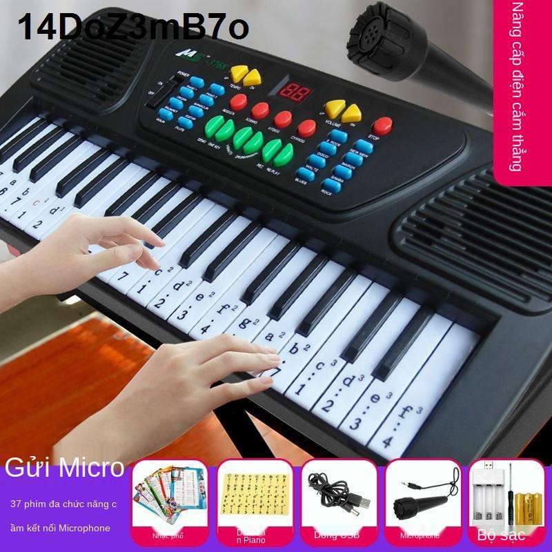 Đồ chơi trẻ em piano điện tử bé gái mới bắt đầu học đàn từ 1 đến 12 tuổi với micro đa chức năng