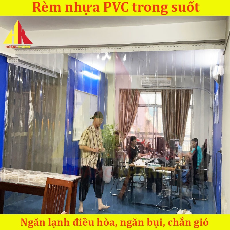 Rèm nhựa PVC ngăn lạnh điều hòa HOANGKHANH  Rèm ngăn lạnh giá rẻ - Màn nhựa PVC