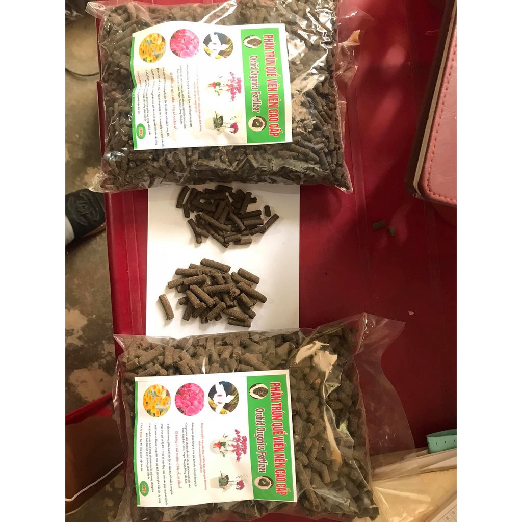 Phân trùn quế viên nén hạt to 1kg bổ sung thêm Trichoderma