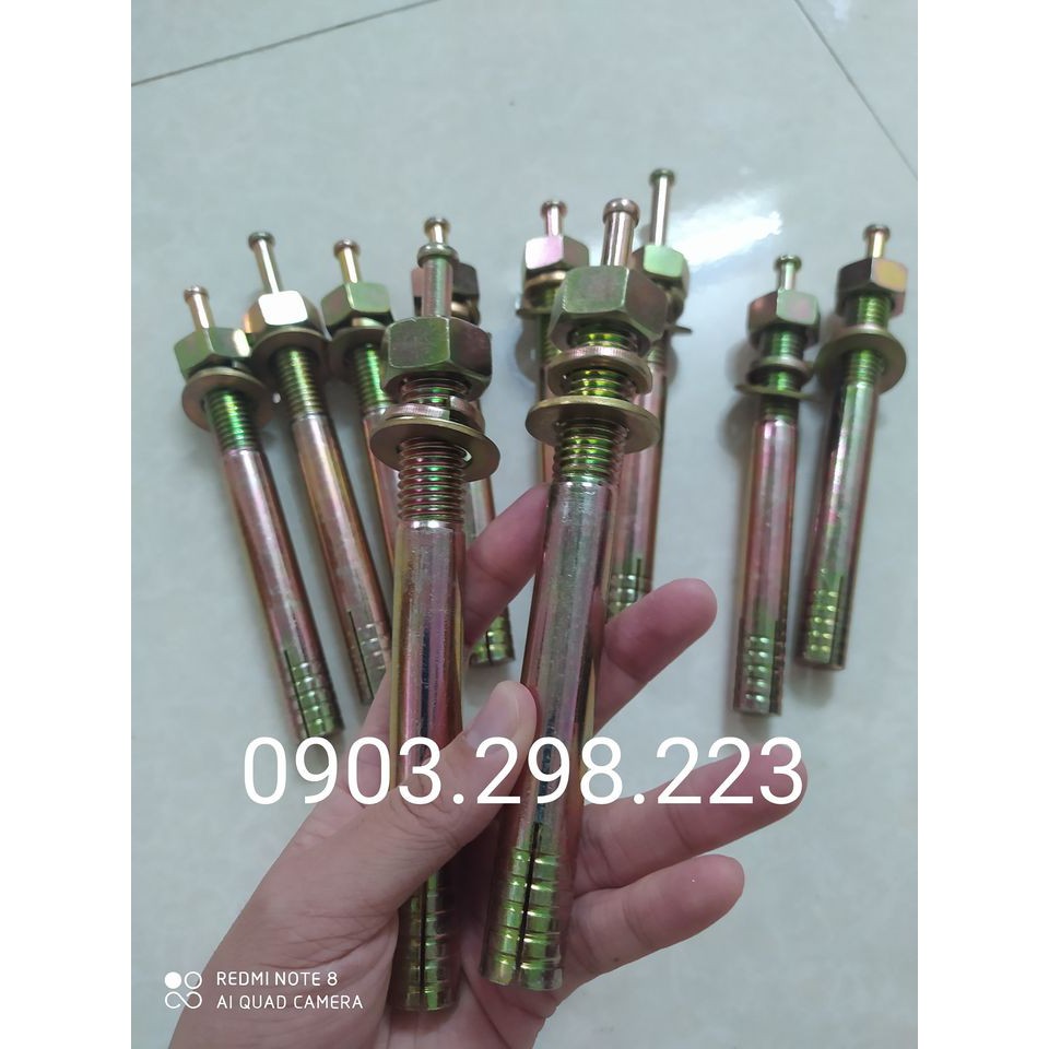 Combo 10 Bu lông nở sắt đường kính 18mm để cố định cầu nâng - tắc kê cầu