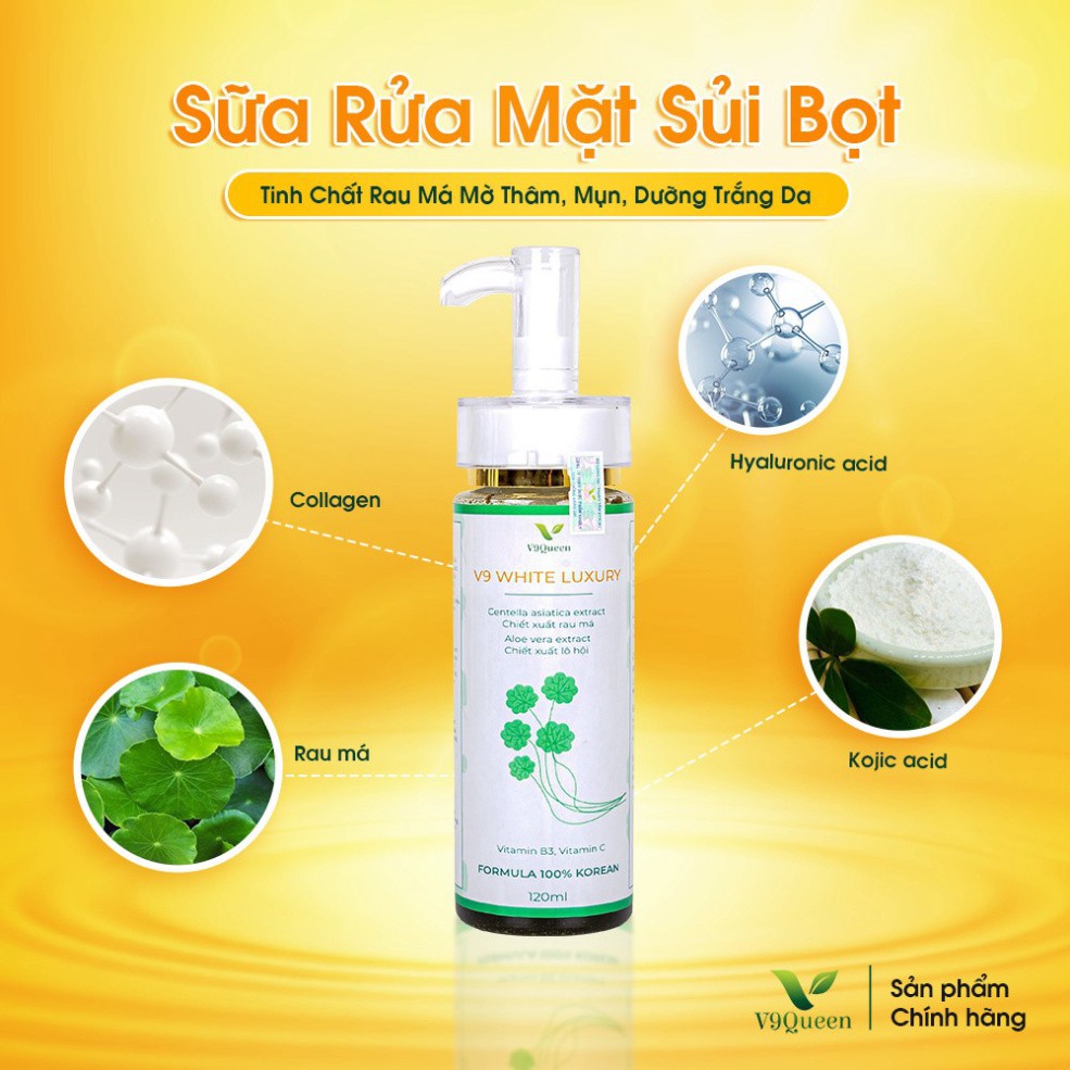 Sữa Rửa Mặt,Sữa Rửa Mặt Tạo Bọt Rau Má, giảm Mụn, Mờ Thâm Nám, Tàn Nhang - Mỹ Phẩm Bà Bầu V9Queen | BigBuy360 - bigbuy360.vn