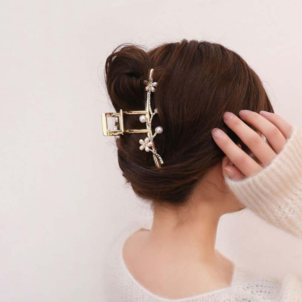 Kẹp Tóc Kim Loại Hình Hoa / Cá Mập Đơn Giản Dễ Phối Đồ Cho Nữ