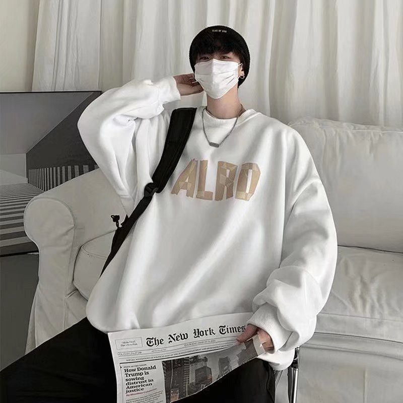 Áo Sweater Cổ Tròn Tay Dài Dáng Rộng Phong Cách Hong Kong Thời Trang Xuân Thu Mới 2021