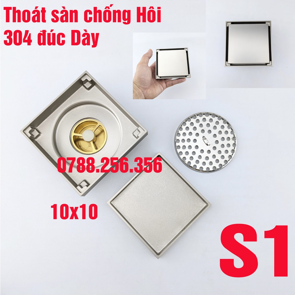 Hố ga, Phễu thoát sàn inox SUS 304 tự động chống trào ngược,chống hôi