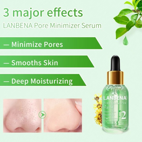 Tinh chất LANBENA sẽ khít lỗ chân lông và loại bỏ mụn đầu đen hiệu quả